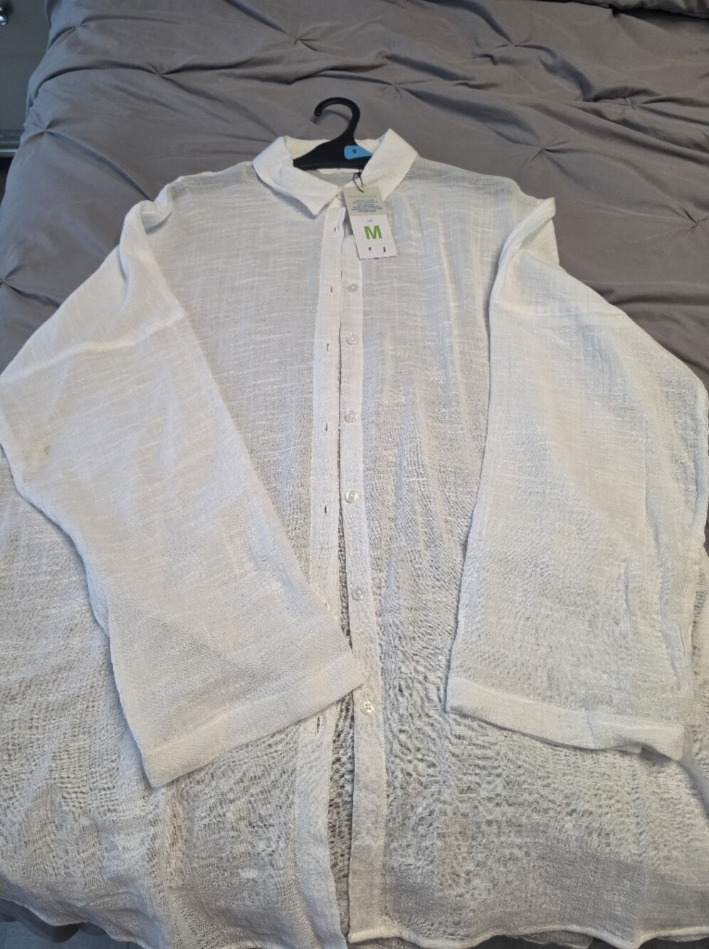 Men's Lightweight White Button-Up Shirt